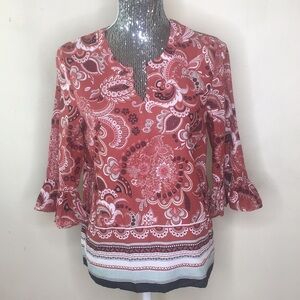 Ann Taylor factory tunic boho top paisley XS